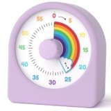 LIORQUE Timer Visivo Per Bambini Con Custodia Protettiva, Timer Per Bambini E Adulti, Funzione Di Pausa, Modalità Silenziosa, Conto Alla Rovescia Di 60 Minuti Per La Scuola, Le Riunioni, La Cucina
