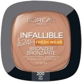 L’Oreal Paris Infallible Up to 24H Fresh Wear Soft Matte Longwear Bronzer. Waterproof, heatproof, transfer, humidity and sweatproof, Fair, 0.31 oz