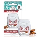 GuruNanda Expandable Waxed Dental Floss for Gentle, Deep Cleaning Wide Teeth Flossing – Cinnamon Flavor – 55 Yards