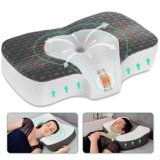 Elviros Cuscino in Memory Foam Ortopedico Cervicale per Dolore al Collo Cuscino Ergonomico per Dolore alla Spalla Cuscino di Sostegno del Collo, Altezza regolabile,53.5 x 37.5 x 10.5/13cm,Grigio scuro