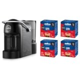 Lavazza A Modo Mio Jolie Evo, Macchina per Caffè Realizzata con 36% di Plastica Riciclata, Macchina Espresso con 64 Capsule Lavazza A Modo Mio Crema e Gusto Classico Incluse, Nera