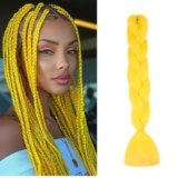 Cybelleza Extension Treccine Treccia Africane Capelli Giallo Sintetici Finti Lunghi Intrecciati 60cm Jumbo Braids 1 Ciocca 100g Crochet Twist Bellezza