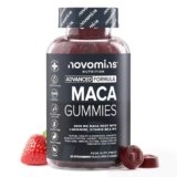Maca Gummies 2000mg – Integratore di Maca Peruviana ad Alta Forza – Con L-Arginina, Vitamina B6 e B12 – 60 Caramelle Gommose Vegane al Gusto Fragola – Alternativa a Capsule e Compresse – Novomins