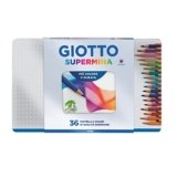 GIOTTO Supermina – Scatola Di Metallo Da 36 Matite A Pastello Colorate, 3.8 mm, Colori Intensi