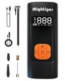 MIGHTIGER Tire Inflator Portable Air Compressor Cordless Mini Automatic Air Pump with Digital Pressure Gauge 150PSI 3X Fast Inflation and Auto Shutoff SOS Light Tires Pump for Car (Black)