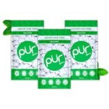 PUR Gum, Gomma Da Masticare Senza Zucchero, Con Xilitolo, Vegana, Senza Aspartame e Senza Glutine, Gomma Naturale Al Sapore Di Spearmint, 55 Pezzi, Confezione da 3
