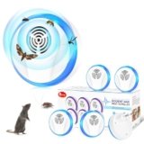 Hossom Antizanzare Ultrasuoni, 6 Pack Repellente ad Ultrasuoni, Repellente Ultrasuoni Anti Zanzare Elettrico Ultrasuoni Antizanzare per Topi, Scarafaggi, Insetti, Ragni, Roditori, Mosche, Formiche