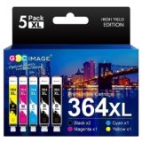 GPC Image 364XL Cartucce d’inchiostro Compatibili per HP 364 XL per Deskjet 3520 3070A Photosmart 5520 5510 6510 6520 7520 Officejet 4620 4622 4610 (Nero Ciano Magenta Giallo, 5-Pack)