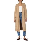 Amazon Essentials Women’s Regular Fit Lightweight Duster Length Cardigan Sweater, Camel Heather, X-Large