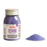Decora, 9262103 Confezione da 100 G Zucchero Glitterato Viola, extra fine, dai colori intensi e brillanti, Made in Italy
