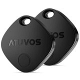 ATUVOS Air Tag Smart Tracker 2 pezzi Nero, Bluetooth Localizzatore Compatibile con Apple Dov’è (solo iOS, Android non supportato), Trova oggetti per Bagagli, Valigie, ZainiBorse, Batteria Sostituibile