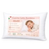 The Double Twenty Cuscino Baby in Memory Foam, ideale per culla e Bambini fino a 5 anni, Federa ipoallergenica,Modello a Saponetta forata Antisoffoco