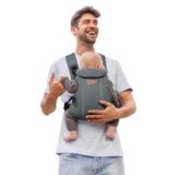 Jané Dual Marsupio Ergonomico Neonato, dalla Nascita (3,5–15 kg), 3 Posizioni, Imbottito e Traspirante, Grigio