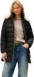 Tommy Hilfiger Donna Cappotto Piumino Down Slim con Inserto in Pelliccia, Nero (Black), S