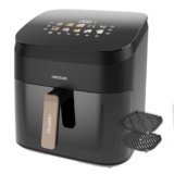 Cecotec Friggitrice ad Aria 8,5L doppio Grill e Affumicatore Cecofry&Grill Smokin’ 8500 Plus. 2200 W, Doratura perfetta, Gusto Griglia, Temperatura regolabile 200º máx, 10 Menu, Pizza Maker