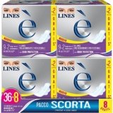 LINES È LUNGO con ali, Pacco scorta da 44 assorbenti per ciclo mestruale, l’unico con struttura in Lactifless, Il LINES più assorbente e più flessibile, con Odor Protection