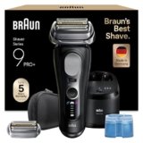 Braun Serie 9 PRO + Rasoio Elettrico Barba, Wet&Dry, 5+1 Lame Di Precisione Ultra Sottili, Regolabarba Uomo, Rasoio Barba, 60 Min Utilizzo, Testina di Ricambio, Stazione SmartCare 6in1, 9660CCPS, Nero
