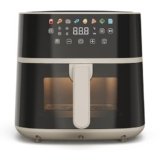 Tognana Iridea, Friggitrice ad aria 6L, doppia resistenza, display digitale, timer, 80-200°C, finestra, 1700W, Champagne