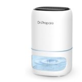 Dr.Prepare Deumidificatore Casa 1L Silenzioso Deumidificatore Portatile con Luce LED Timer 2/4/8H Spegnimento Automatico per Camera da Letto Bagno Armadio Camper