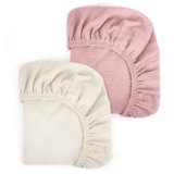Peepeemax Lenzuola Navicella Universale Lenzuola Culla Neonato Lenzuola Carrozzina Neonato,100% Mussola di Cotone 70×32 70×35 75x35cm 80x40cm
