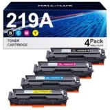 HALLOLUX 4-Pack 219A Compatibile per HP 219A 219X Toner per HP Color Laserjet Pro MFP 3302FDW 3302FDWG 3302SDWG 3302FDNG 3202DW 3302SDW 3202DN 3302FDN (Nero Ciano Giallo Magenta, Nessun chip)