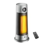 CEAMORFCO Space Heaters for Indoor Use, Portable Electric Heater with Nightlight, 1500W PTC Ceramic Heater with 4 Mode, 12h Timer, Overheat Protection, Safety Heat for Bedroom, Room, Office, Silver