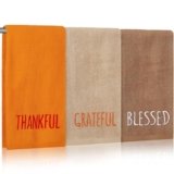 3 Pcs Thanksgiving Hand Towels for Bathroom Embroidered Fall Kitchen Towels Cotton Thankful Grateful Blessed Autumn Dish Towel for Thanksgiving Cleaning Cooking Housewarming Gift, 29.5 x 13.7 Inch