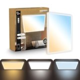 B.K.Licht – Pannello LED piatto con telecomando, dimmerabile, illuminazione indiretta, CCT regolabile da bianco caldo a luce diurna, IP44, plafoniera bagno, cucina, lampada soffito, 42x42x3cm, bianco