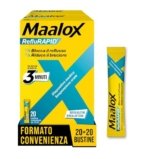 Maalox Reflurapid Blocca il Reflusso Gastroesofageo, Riduce Bruciore e Acidità di Stomaco, anche in Gravidanza – con Bicarbonato di Sodio, Senza Glutine, Senza Lattosio (40 Bustine Gusto Menta)