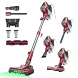 Vexilar Upgrade C8 Aspirapolvere con filo 70KPa, LED 5 in 1 Aspirapolvere Verticale, Anti-groviglio, Cavo 7m, Ultra-leggero,Scopa Elettrica con Filo Potente per Tappeti/Pavimenti/Peli di Animali