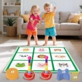 THLUSDY 2-in-1 Tic Tac Toe Game and Ring Toss Game for Kids, Family Games for Kids and Adults with Cute Animal Patterns and Colorful Ring Toss, for Christmas Party