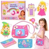 CiyvoLyeen Girl Sewing Kit for Kids -10 PCS Easy & Fun Felt Sewing Crafts with Instructions, Arts and Crafts Gift for Birthday & Christmas, Play and Learn My First Sewing Kit for Ages 6 7 8 9 10 11 12