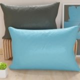 PETTI Artigiani Italiani – Coppia di Federe Cuscino 80×40 cm in Microfibra, Cuscini Arredo Camera da Letto, Divano, Set 2 Fodere Copricuscino, Federa Double Face Grigio Celeste