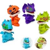 Dinosaur Toys Gifts for 3 5 6 7 8 Years Old Toddler Boys Girls, 4 Pack Christmas Wind up Spin & Flap Toys Stocking Stuffers, Xmas Birthday Hands-on Educational Fine Motor Skills & STEM for Kids Age 3+
