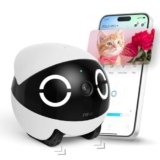 Enabot EBO ROLA Mini FamilyBot, 2K Telecamera Robot per Animali, Telecamera robot per animali mobile con app, chiamata one-touch, audio 2 vie, visione notturna IR, sensore movimento e video