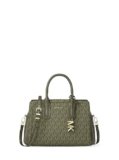 Michael Kors Laila Small Satchel, Gold-Tone Hardware/Tonal MK Signature Coated Twill/Ivy