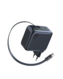 Baseus Enercore Caricatore USB C Da 100 W Con Cavo Estraibile, 3 Porte GaN, Caricatore Rapido PD Compatibile Con MacBook Pro Air, Dell, HP, iPad, iPhone 17/16/15/14 Pro Max Plus, Galaxy S25-S20 Ultra