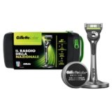 Gillette LABS Rasoio Uomo, Con 1 Lamette Gillette LABS Con Barra Integrata, Base Magnetica, Crema Idratante Viso e Barba, Custodia Da Viaggio, Grigio, Rasoio Manuale, Lamette da Barba Autentiche