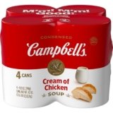 Campbell’s Condensed Cream of Chicken Soup, 10.5 oz Can (4 Pack)