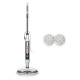 Shark Steam Mop, Scopa a Vapore Lavapavimenti Automatico con Steam Blaster, 2 Panni Lavabili Rotanti, 3 Modalità, Igienizza, Rimuove Macchie e Sporco, Tutti i Tipi di Pavimenti, Bianco/Grigio, S8201EU