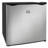 HOMCOM Mini Frigo Bar 35L, Frigorifero Piccolo Silenzioso, Libera Installazione, Temperatura Regolabile -14 ℃- -24℃, Ripiano Rimovibile, Porta Reversibile, Ufficio, Camera, Classe E, 47×44.2×48.8 cm