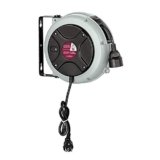 MAXTOOLS ER200, Avvolgitubo Elettrico Automatico, Mini Arrotolatore con Doppia Guida e Cavo Antiolio, Interruttore Termico di Protezione, Lunghezza 8 Metri (8m)