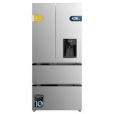 Cecotec Frigorifero Porta Francese Bolero CoolMarket FD 436 WD Inox E. 436L, Dispenser Acqua, Inverter Plus, No Frost, Multi Airflow, Fast Cooling/Freezing, Classe E, Metal Cooling, 83,6×63,6×183 cm