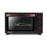 G3 Ferrari G10135 Forno Elettrico Ventilato “Il Moro 20 Plus”,1380W, 20 Litri, 100-230°C, Antiaderente, Nero/Rosso
