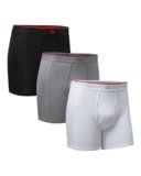 DANISH ENDURANCE Boxer Uomo in bambù Ultra Morbido, Mutande Boxer Bamboo Comodi, Traspiranti, con o Senza Patta Frontale, 3 Paia