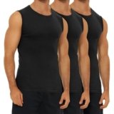 FALARY Canottiera Uomo Pacco da 3 Nero Canottiere 100% Cotone Sportiva Estivo M
