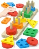 Yetonamr Montessori Toys for 1 2 3 Years Old Boys Girls Birthday Gifts, Wooden Sensory Toys for Ages 2-4 Toddlers Kids Baby, Toddler Stocking Stuffers Learning Toy Activities Puzzles Ages 1-3