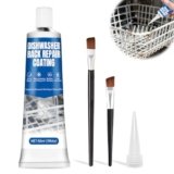Miioto Antiruggine Gomma Liquida Impermeabilizzante, Riparazione del Cestello Della Lavastoviglie, Silicone Liquido, Resistente Alle Alte Temperature, per Lavastoviglie Universale, 50ml(Bianco)