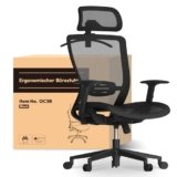 FLEXISPOT Sedia Ufficio Ergonomica Poltrona da Ufficio Poltrona Girevole Regolabile in Altezza, con Supporto Lombare per Poggiatesta e Funzione di Inclinazione, OC3 AIR(Nreo).