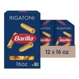 Barilla Rigatoni Pasta, 16 oz. Box (Pack of 12) – Non-GMO, Made with Durum Wheat Semolina – Kosher Certified